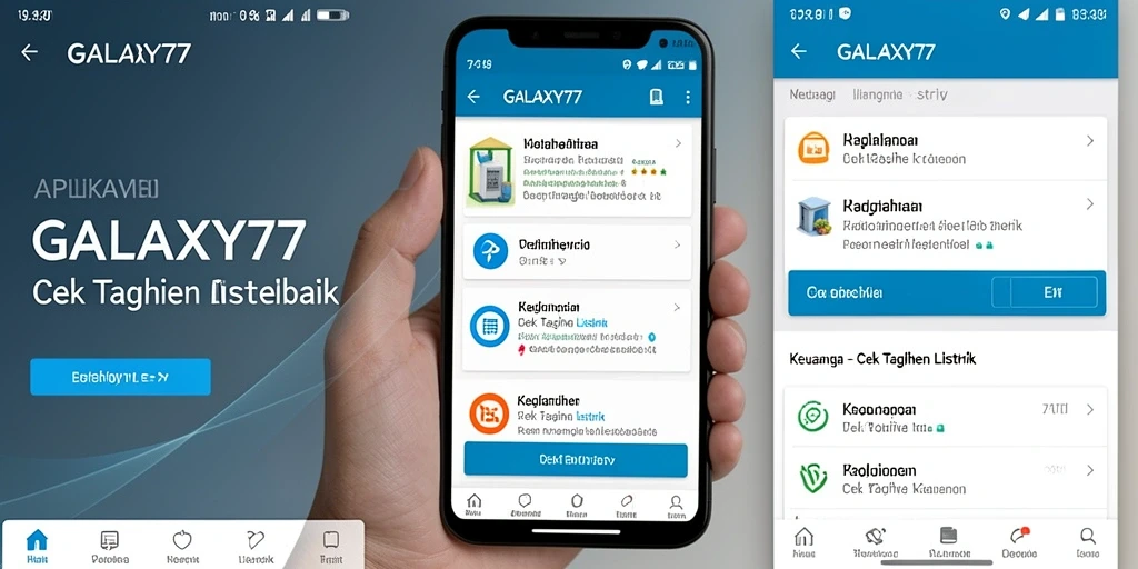 Tampilan antarmuka GALAXY77 untuk cek tagihan listrik.