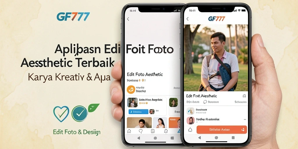 Antarmuka GF777 dengan fitur Edit Foto Aesthetic yang menarik.
