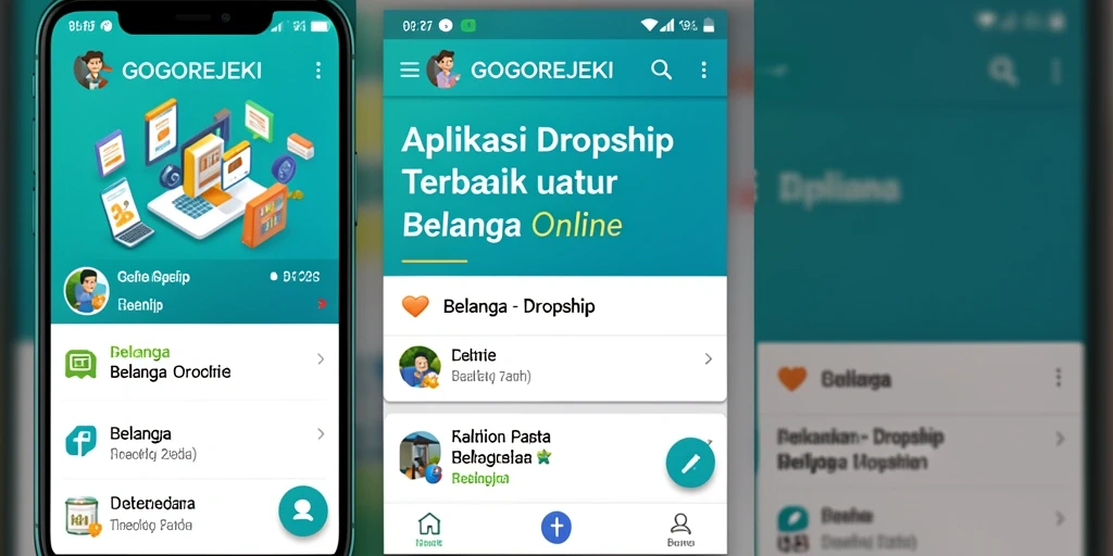 Screenshot antarmuka utama aplikasi GOGOREJEKI dengan fitur dropship.