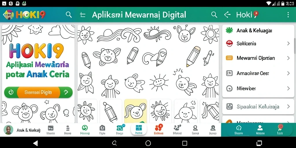 Antarmuka HOKI9 yang interaktif untuk mewarnai digital.