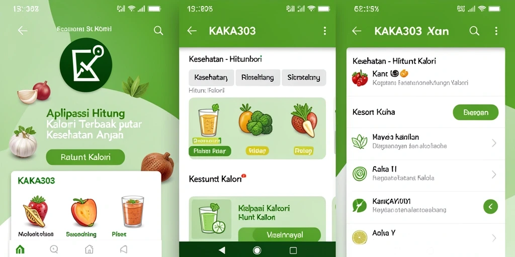 Tampilan antarmuka aplikasi KAKA303 untuk menghitung kalori.