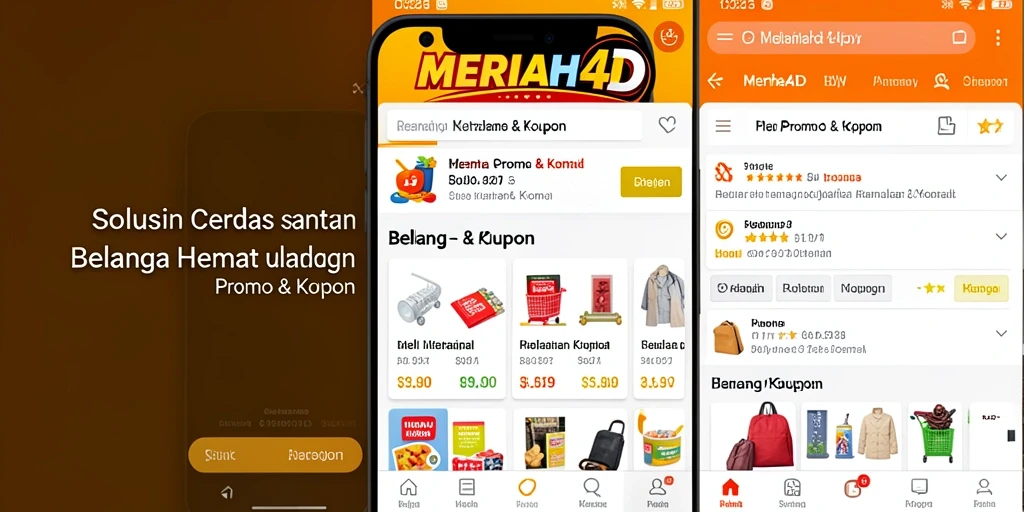 Tampilan antarmuka aplikasi MERIAH4D dengan berbagai promo menarik.