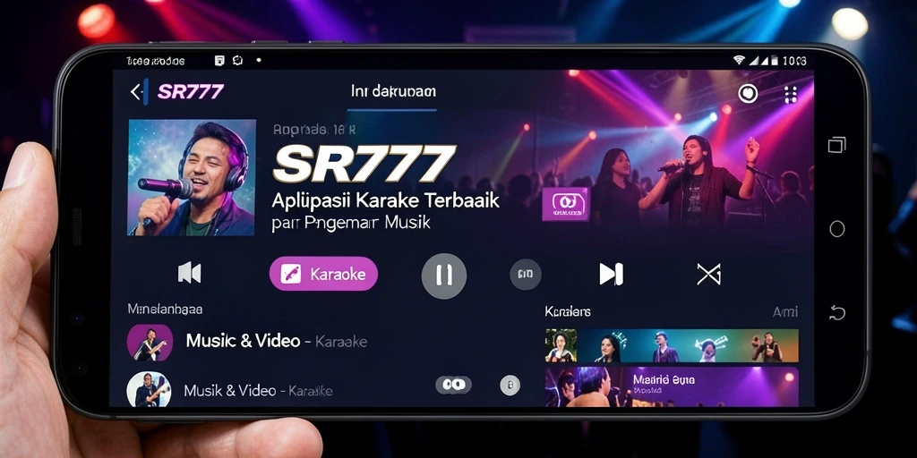 Tampilan antarmuka SR777 yang menarik dan mudah digunakan untuk Karaoke.
