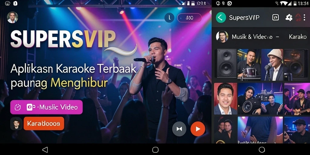 Tampilan antarmuka SUPERSVIP yang menarik saat berkaraoke.