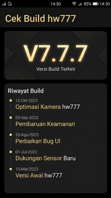 Riwayat Versi hw777 untuk Pengguna Android